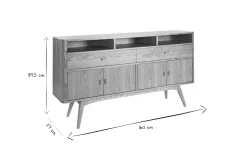Miliboo Buffet|Commode-Buffet vintage en bois clair 4 portes 2 tiroirs L160 cm NORDECO