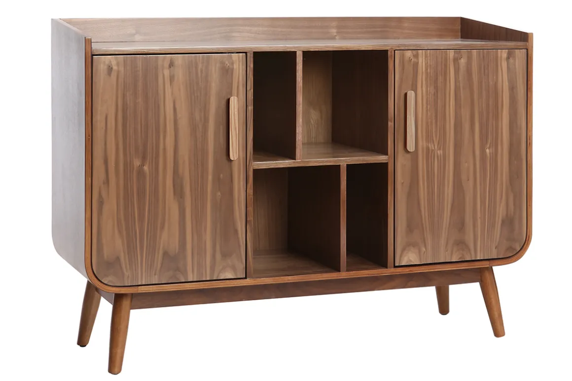Miliboo Buffet-Buffet vintage en bois foncé noyer 2 portes L122 cm HALLEN