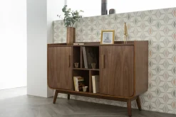 Miliboo Buffet-Buffet vintage en bois foncé noyer 2 portes L122 cm HALLEN