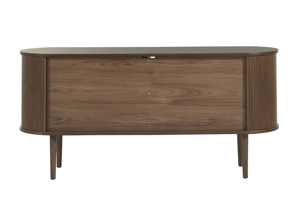 Miliboo Buffet-Buffet vintage en bois foncé noyer 2 portes coulissantes L160 cm EPIC