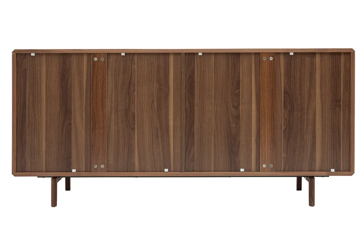 Miliboo Buffet-Buffet vintage en bois foncé noyer 4 portes L160 cm SUVA