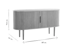 Miliboo Buffet-Buffet vintage en bois foncé noyer 2 portes coulissantes L138 cm EPIC