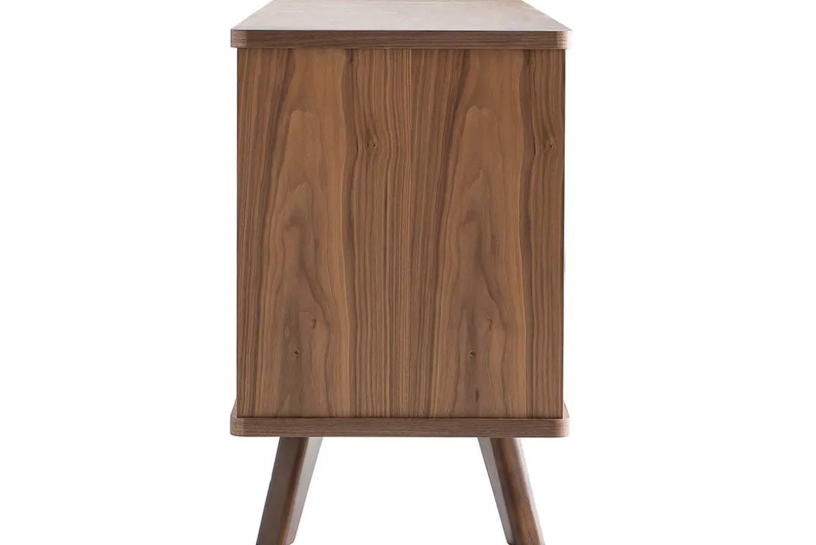 Miliboo Buffet-Buffet vintage en bois noyer 2 portes 3 tiroirs L160 cm FIFTIES