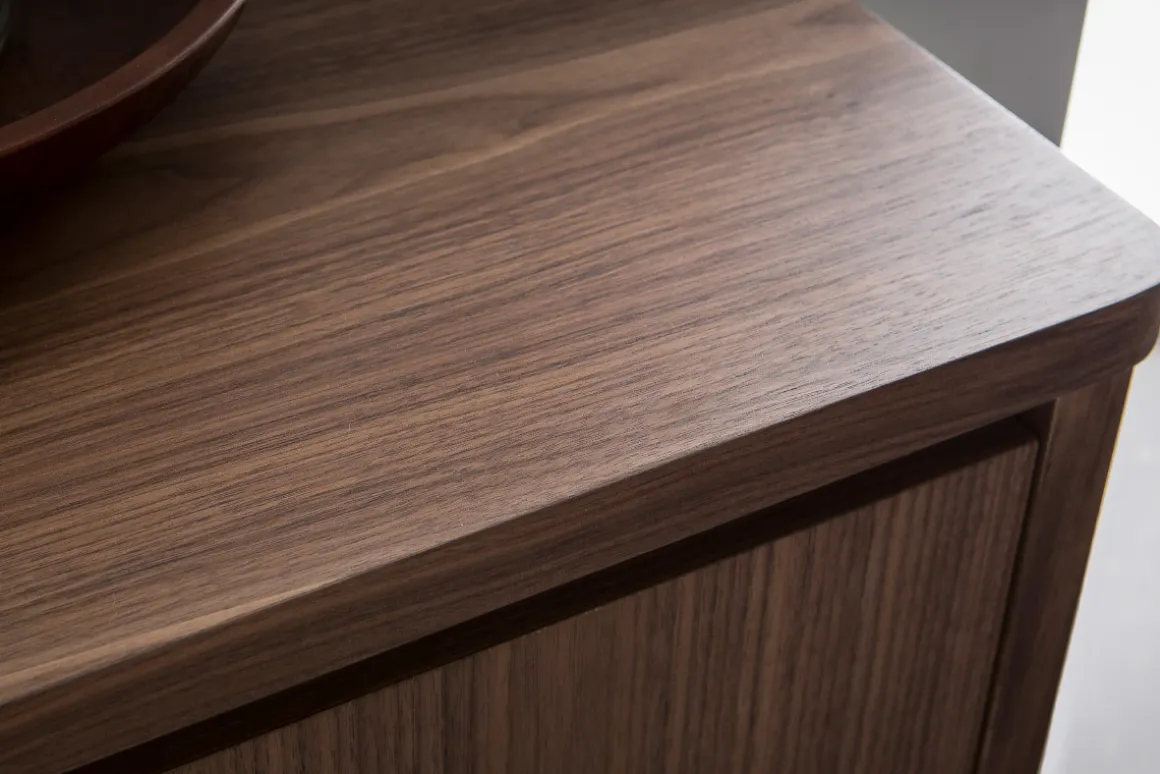 Miliboo Buffet-Buffet vintage en bois noyer 2 portes 3 tiroirs L160 cm FIFTIES