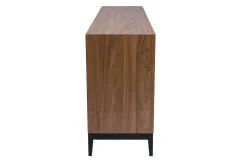 Miliboo Buffet-Buffet vintage finition bois foncé noyer et métal noir avec rangements L180 cm SARTO