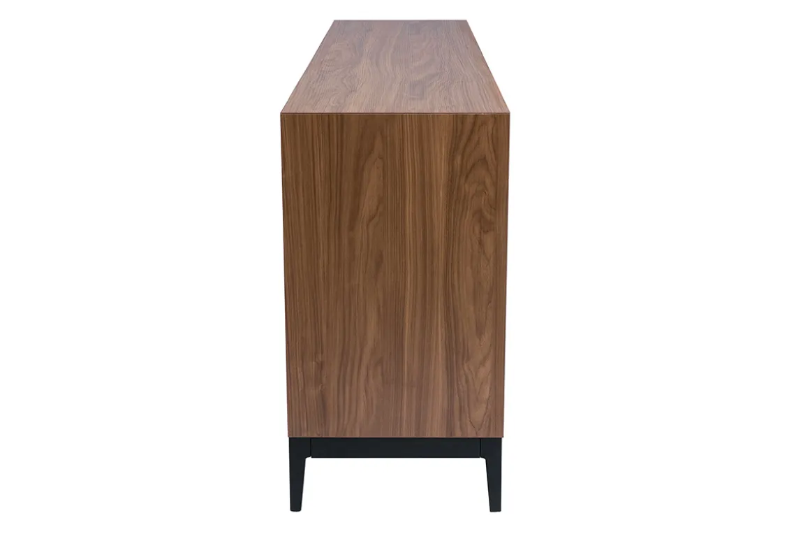 Miliboo Buffet-Buffet vintage finition bois foncé noyer et métal noir avec rangements L180 cm SARTO