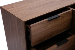 Miliboo Buffet-Buffet vintage finition bois foncé noyer et métal noir avec rangements L180 cm SARTO