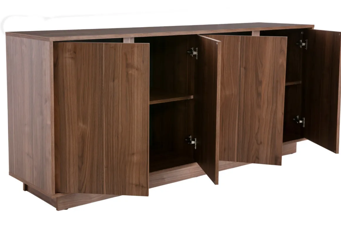 Miliboo Buffet-Buffet vintage finition bois foncé noyer 4 portes L180 cm COMO