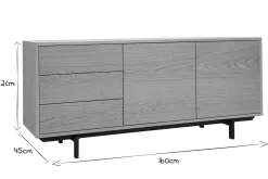 Miliboo Buffet-Buffet vintage finition bois chêne 2 portes 3 tiroirs L160 cm MANNY