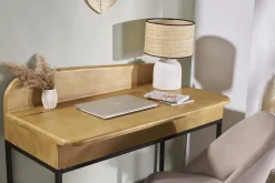 Miliboo Bureau Design-Bureau avec rangement en bois manguier massif L100 cm SHIVA