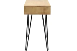 Miliboo Bureau Design|Console-Bureau avec rangement en bois manguier massif et métal noir L116 cm VIBES