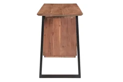 Miliboo Bureau Design-Bureau avec rangements 3 tiroirs industriel bois massif et métal noir L130 cm HORACE