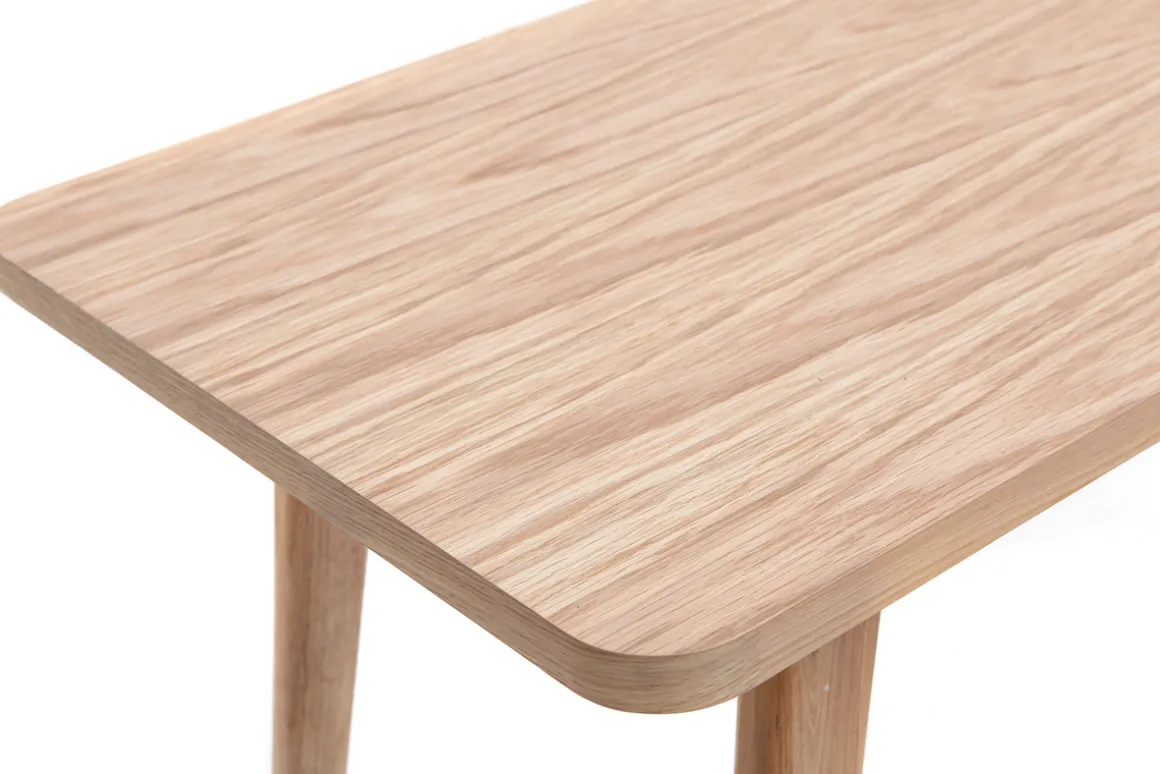 Miliboo Bureau Design-Bureau avec rangements 2 tiroirs scandinave bois clair chêne L140 cm FIFTIES