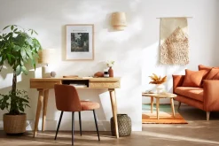 Miliboo Bureau Design-Bureau avec rangements 2 tiroirs ethnique bois manguier massif gravé L120 cm KAFFIR