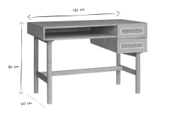 Miliboo Bureau Design-Bureau avec rangements 2 tiroirs bois clair et cannage rotin L120 cm GALINA