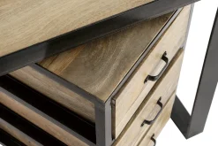 Miliboo Bureau Design-Bureau avec rangements 3 tiroirs industriel bois manguier massif et métal noir L156 cm INDUSTRIA