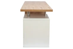 Miliboo Bureau Design-Bureau avec rangements 3 tiroirs design bois clair chêne et blanc L140 cm CALIX