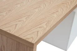 Miliboo Bureau Design-Bureau avec rangements 3 tiroirs design bois clair chêne et blanc L140 cm CALIX