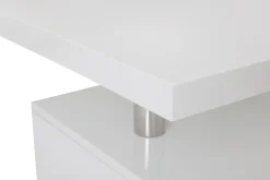 Miliboo Bureau Design-Bureau avec rangements 3 tiroirs design blanc laqué brillant L140 cm CALIX