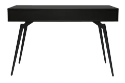 Miliboo Bureau Design-Bureau avec rangements 2 tiroirs design noir mat et bois foncé noyer L120 cm TRIPOLI