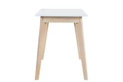 Miliboo Bureau Design-Bureau avec rangements 2 tiroirs scandinave blanc et bois clair L160 LEENA