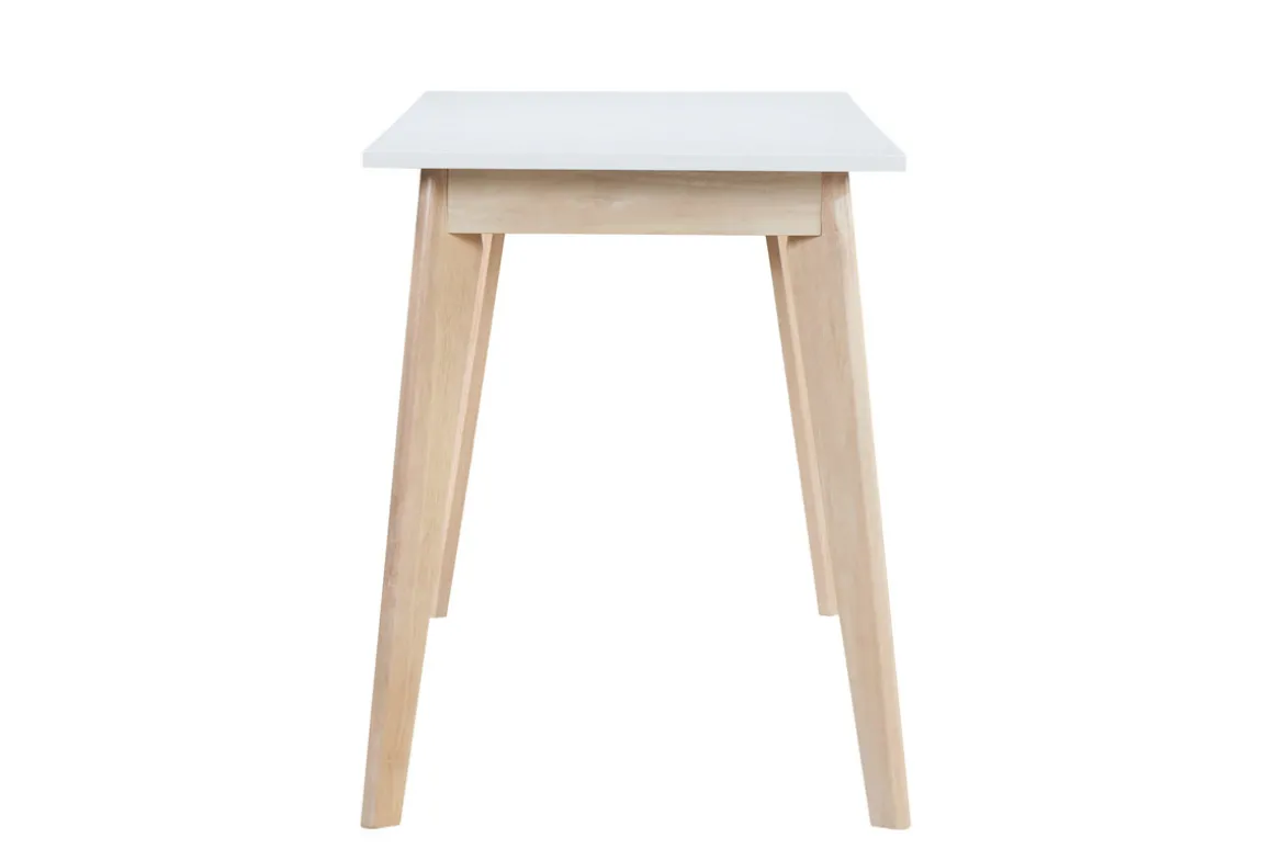 Miliboo Bureau Design-Bureau avec rangements 2 tiroirs scandinave blanc et bois clair L160 LEENA