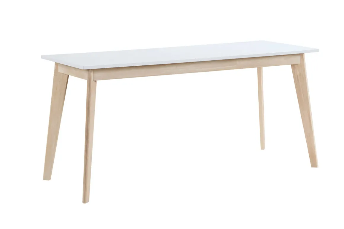 Miliboo Bureau Design-Bureau avec rangements 2 tiroirs scandinave blanc et bois clair L160 LEENA