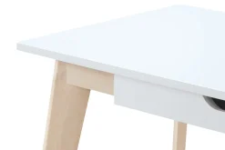 Miliboo Bureau Design-Bureau avec rangements 2 tiroirs scandinave blanc et bois clair L160 LEENA