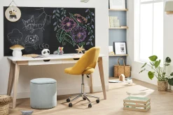 Miliboo Bureau Design-Bureau avec rangements 2 tiroirs scandinave blanc et bois clair L160 LEENA