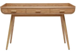 Miliboo Bureau Design-Bureau avec rangements 3 tiroirs scandinave bois clair L132 cm HALLEN