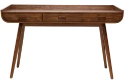 Miliboo Bureau Design-Bureau avec rangements 3 tiroirs vintage bois foncé noyer L132 cm HALLEN