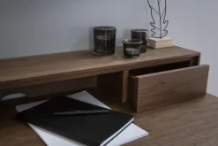 Miliboo Bureau Design-Bureau avec rangements bois foncé noyer L110 cm SEKRET
