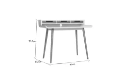 Miliboo Bureau Design-Bureau avec rangements scandinave bois clair et blanc L110 cm OPUS