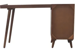 Miliboo Bureau Design-Bureau avec rangements vintage bois massif et métal doré L130 cm ROBY