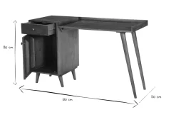 Miliboo Bureau Design-Bureau avec rangements vintage bois massif et métal doré L130 cm ROBY