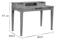 Miliboo Bureau Design-Bureau avec rangements vintage bois massif L115 cm GARY