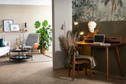 Miliboo Bureau Design-Bureau avec rangements vintage bois foncé noyer L110 cm OPUS