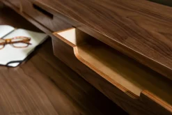 Miliboo Bureau Design-Bureau avec rangements vintage bois foncé noyer L110 cm OPUS