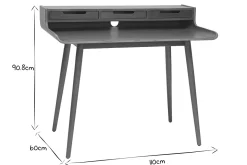 Miliboo Bureau Design-Bureau avec rangements vintage bois foncé noyer L110 cm OPUS