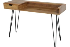 Miliboo Bureau Design-Bureau avec tiroir bois manguier massif et métal noir L116 cm VIBES