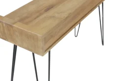 Miliboo Bureau Design-Bureau avec tiroir bois manguier massif et métal noir L116 cm VIBES