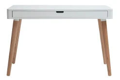 Miliboo Console|Meuble D'entrée-Bureau avec tiroir scandinave blanc et bois clair chêne L115 cm TOTEM