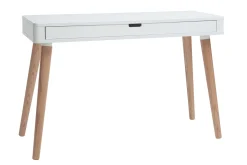 Miliboo Console|Meuble D'entrée-Bureau avec tiroir scandinave blanc et bois clair chêne L115 cm TOTEM