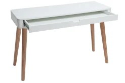 Miliboo Console|Meuble D'entrée-Bureau avec tiroir scandinave blanc et bois clair chêne L115 cm TOTEM