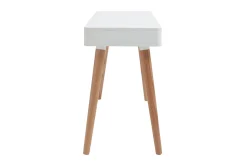Miliboo Console|Meuble D'entrée-Bureau avec tiroir scandinave blanc et bois clair chêne L115 cm TOTEM