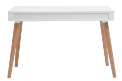 Miliboo Console|Meuble D'entrée-Bureau avec tiroir scandinave blanc et bois clair chêne L115 cm TOTEM