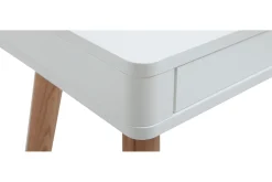 Miliboo Console|Meuble D'entrée-Bureau avec tiroir scandinave blanc et bois clair chêne L115 cm TOTEM