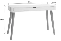 Miliboo Console|Meuble D'entrée-Bureau avec tiroir scandinave blanc et bois clair chêne L115 cm TOTEM