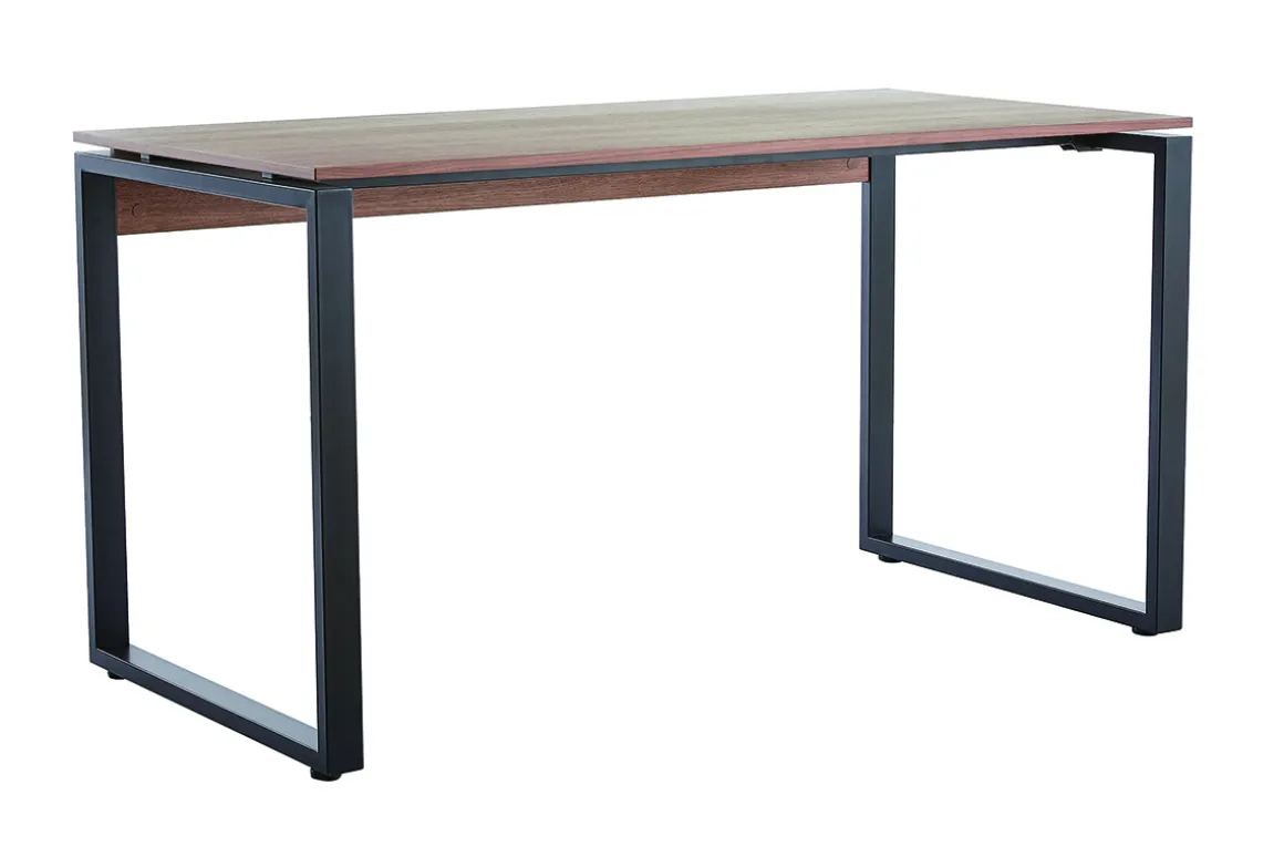 Miliboo Bureau Design-Bureau bois foncé et métal noir L138 cm OPAL