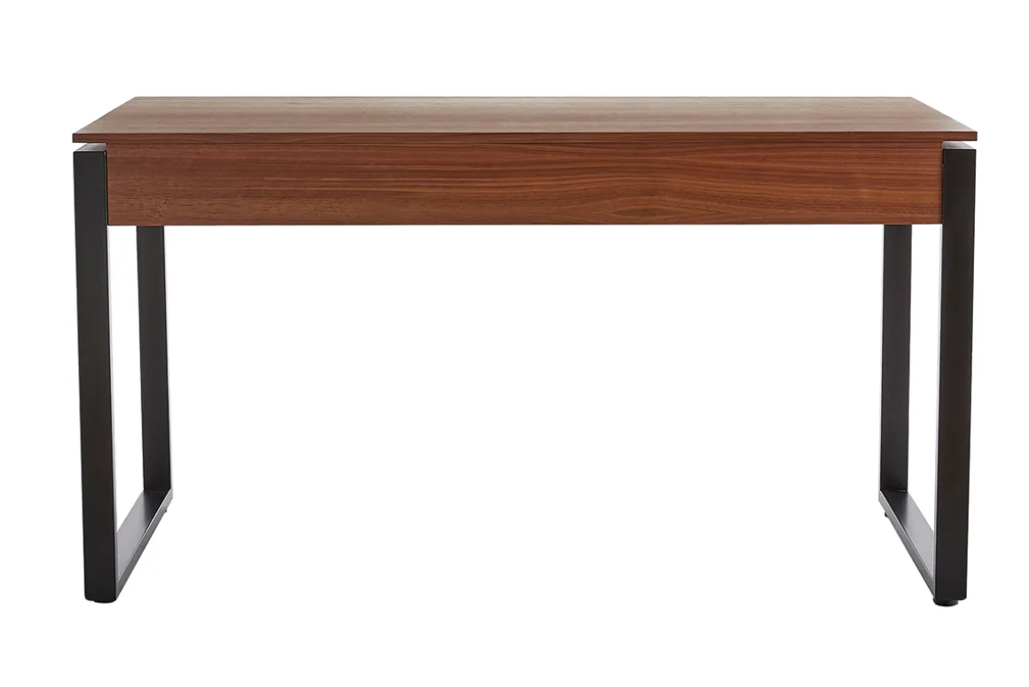 Miliboo Bureau Design-Bureau bois foncé et métal noir L138 cm OPAL